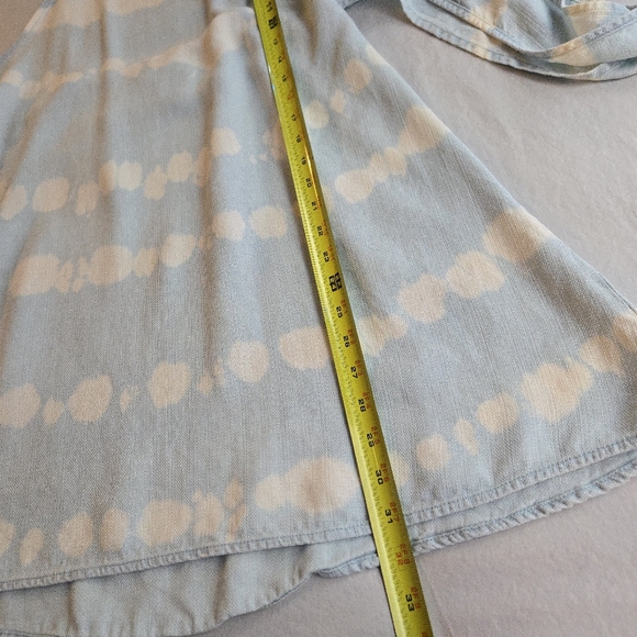 Anthropologie Cloth & Stone Tie-Dye Swing Mini Dress Cloud Blue & White - Picture 5 of 13